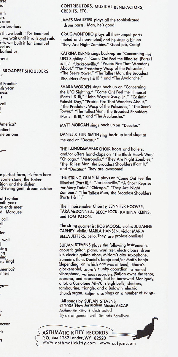 Sufjan Stevens - Illinois | Asthmatic Kitty Records (AKR 014) - 19 Sufjan Stevens - Illinois | Asthmatic Kitty Records (AKR 014) - 19