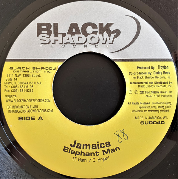Elephant Man - Jamaica | Black Shadow Records (SUR040) Elephant Man - Jamaica | Black Shadow Records (SUR040)