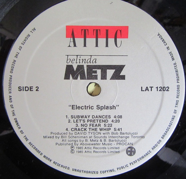 Belinda Metz - Electric Splash | Attic (LAT 1202) - 4
