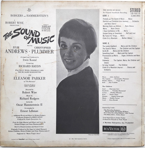 Rodgers & Hammerstein , Julie Andrews , Christopher Plummer , Irwin Kostal - The Sound Of Music (An Original Soundtrack Recording) | RCA Victor (SB-6616) - 2