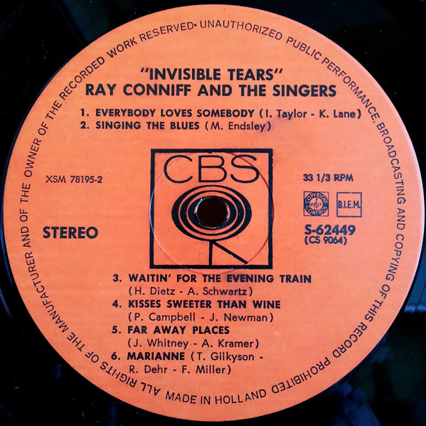 Ray Conniff And The Singers - Invisible Tears | CBS (S 62449) - 4 Ray Conniff And The Singers - Invisible Tears | CBS (S 62449) - 4