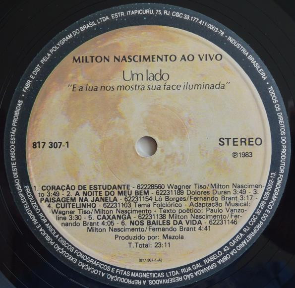 Milton Nascimento - Ao Vivo | Barclay (817 307-1) - 4