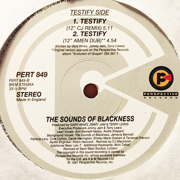 Sounds Of Blackness - Optimistic / Testify | Perspective Records (PERT 849) - 3