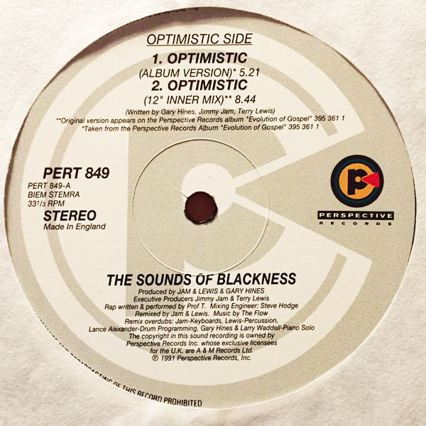 Sounds Of Blackness - Optimistic / Testify | Perspective Records (PERT 849) - 2