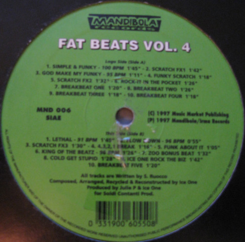 Ice One - Fat Beats Vol. 4 | Mandibola Records (MND006)