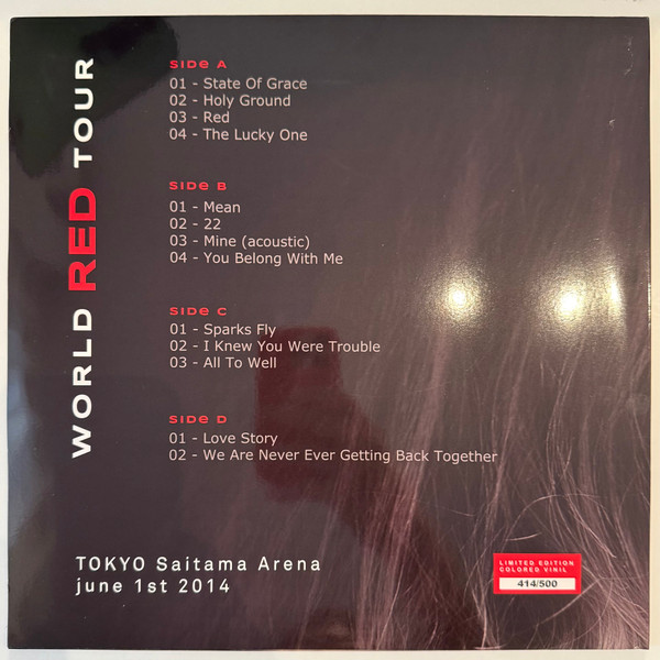 Taylor Swift - World Red Tour | Not On Label (Taylor Swift) (none) - 2 Taylor Swift - World Red Tour | Not On Label (Taylor Swift) (none) - 2