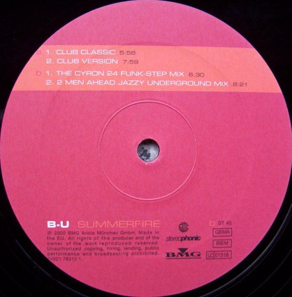 B-U - Summerfire | Stereophonic (74321 78312 1) - 4