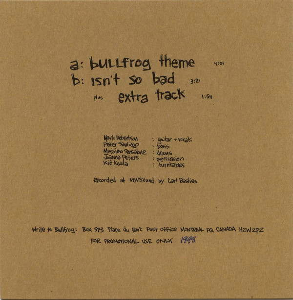 Bullfrog - Bullfrog Theme | Not On Label (BULLFROG-001) - main