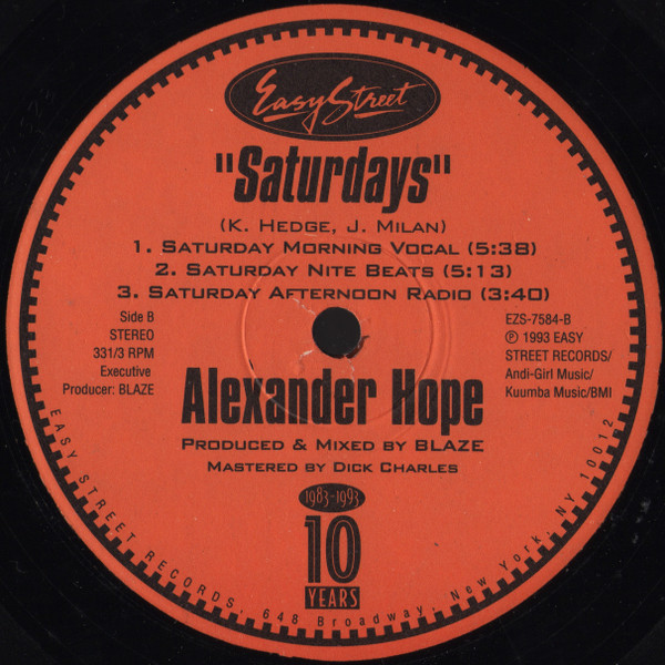 Alexander Hope - Saturdays | Easy Street Records (EZS-7584) - 2