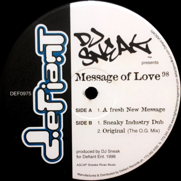 DJ Sneak - Message Of Love 98 | Defiant (DEF 975) - 2