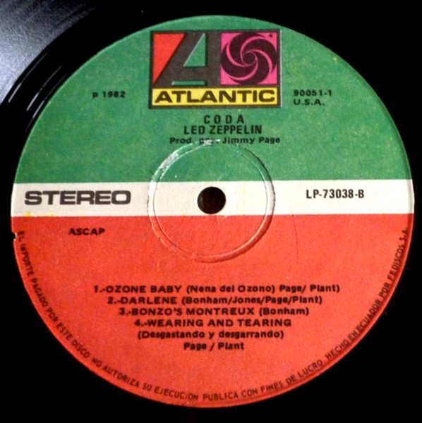 Led Zeppelin - Coda | Atlantic (LP-73038) - 3