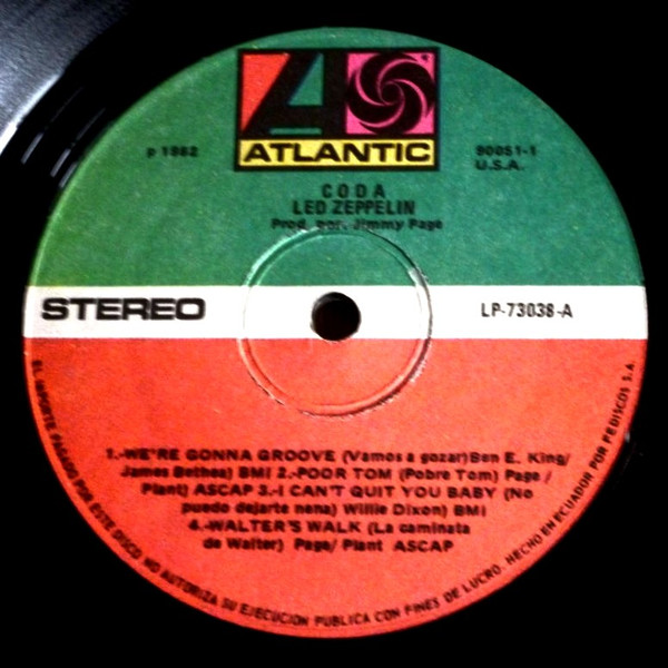 Led Zeppelin - Coda | Atlantic (LP-73038) - 2