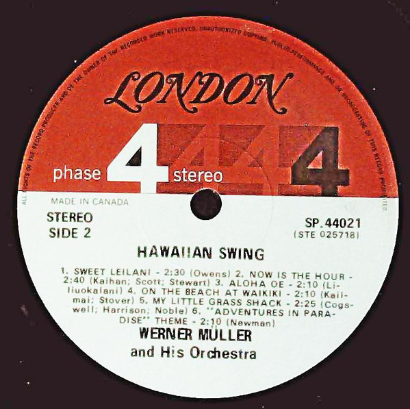 Werner Müller Und Sein Orchester - Hawaiian Swing [Vinyl] | London Records (SP 44021) - 4