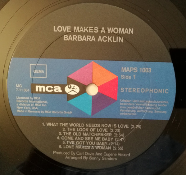 Barbara Acklin - Love Makes A Woman | MCA Records (MAPS 1003) - 3