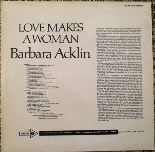 Barbara Acklin - Love Makes A Woman | MCA Records (MAPS 1003) - 2