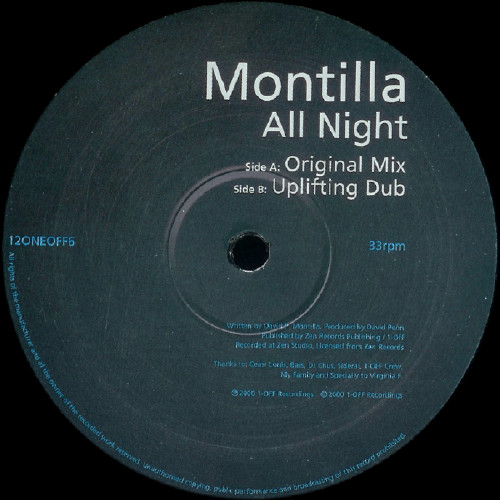 Montilla - All Night | 1-Off Recordings (12ONEOFF6)
