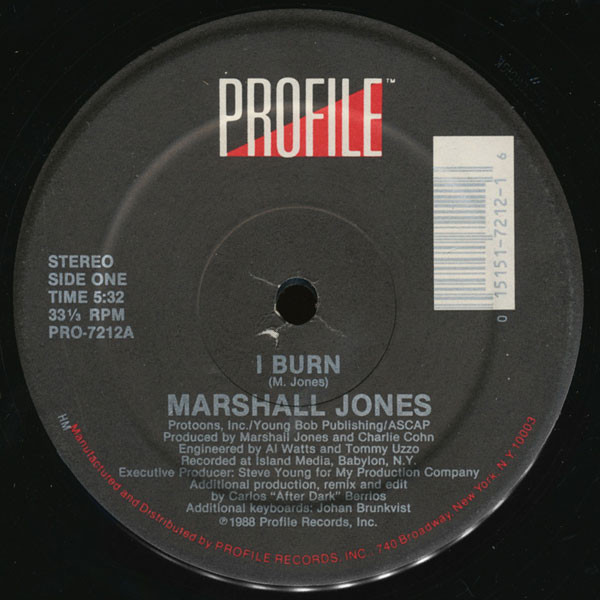 Marshall Jones - I Burn | Profile Records (PRO-7212) - main Marshall Jones - I Burn | Profile Records (PRO-7212) - main