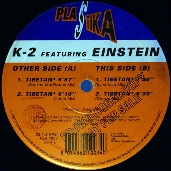K-2 Featuring Einstein Doctor DJ - Tibetan | Plastika (PLA 3003) - 2