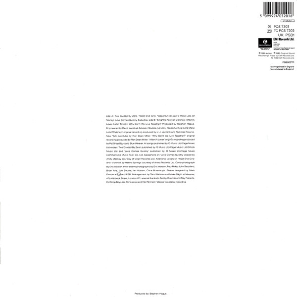 Pet Shop Boys - Please | Parlophone (PCS 7303) - 2