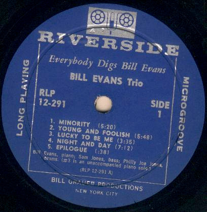 The Bill Evans Trio - Everybody Digs Bill Evans | Riverside Records (RLP 12-291) - 3