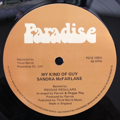 Sandra McFarlane - My Kind Of Guy / Never Love Again | Paradise (PDIS 100) - main