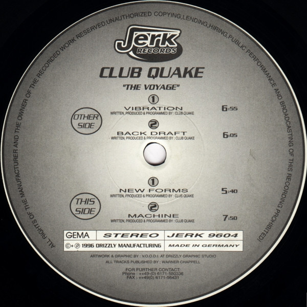 Club Quake - The Voyage | Jerk Records (JERK 9604) - 3