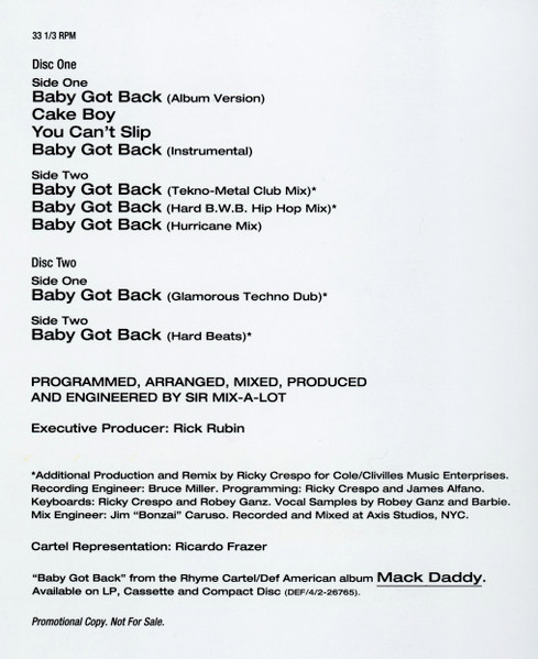 Sir Mix-A-Lot - Baby Got Back | Def American Recordings (PRO-A-5213) - 2 Sir Mix-A-Lot - Baby Got Back | Def American Recordings (PRO-A-5213) - 2