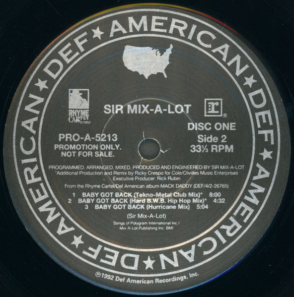 Sir Mix-A-Lot - Baby Got Back | Def American Recordings (PRO-A-5213) - 4 Sir Mix-A-Lot - Baby Got Back | Def American Recordings (PRO-A-5213) - 4