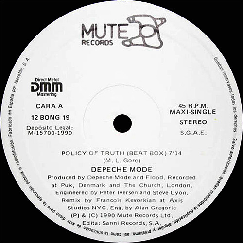Depeche Mode - Policy Of Truth | Mute (12 BONG 19) - 3