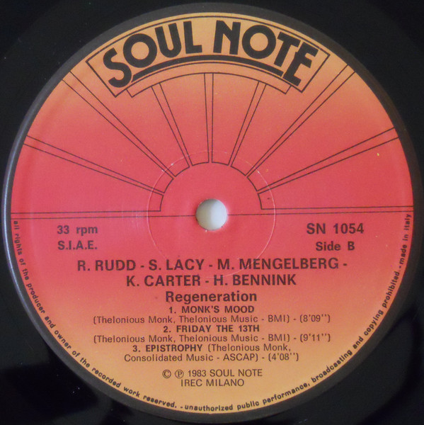 Roswell Rudd - Steve Lacy - Misha Mengelberg - Kent Carter - Han Bennink - Regeneration | Soul Note (SN 1054) - 4