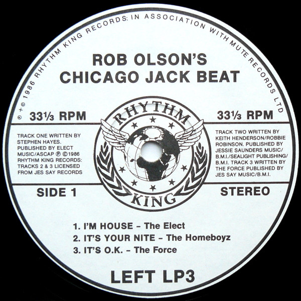 Rob Olson - Rob Olson's Chicago Jack Beat | Rhythm King (LEFT LP3) - 3
