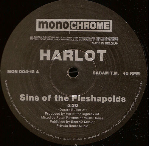 Harlot - Sins Of The Fleshapoids | Monochrome (MON 004-12)