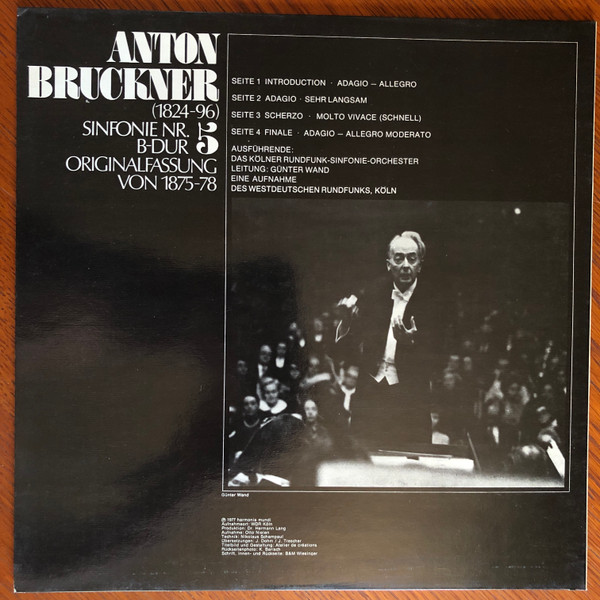 Anton Bruckner , Günter Wand , Kölner Rundfunk-Sinfonie-Orchester - Sinfonie Nr. 5 B-Dur | Deutsche Harmonia Mundi (HMI 73031) - 2