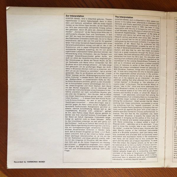Anton Bruckner , Günter Wand , Kölner Rundfunk-Sinfonie-Orchester - Sinfonie Nr. 5 B-Dur | Deutsche Harmonia Mundi (HMI 73031) - 3