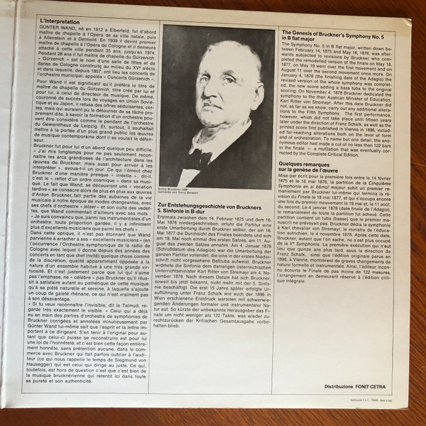 Anton Bruckner , Günter Wand , Kölner Rundfunk-Sinfonie-Orchester - Sinfonie Nr. 5 B-Dur | Deutsche Harmonia Mundi (HMI 73031) - 4