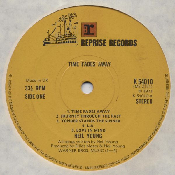 Neil Young - Time Fades Away | Reprise Records (K 54010) - 3 Neil Young - Time Fades Away | Reprise Records (K 54010) - 3