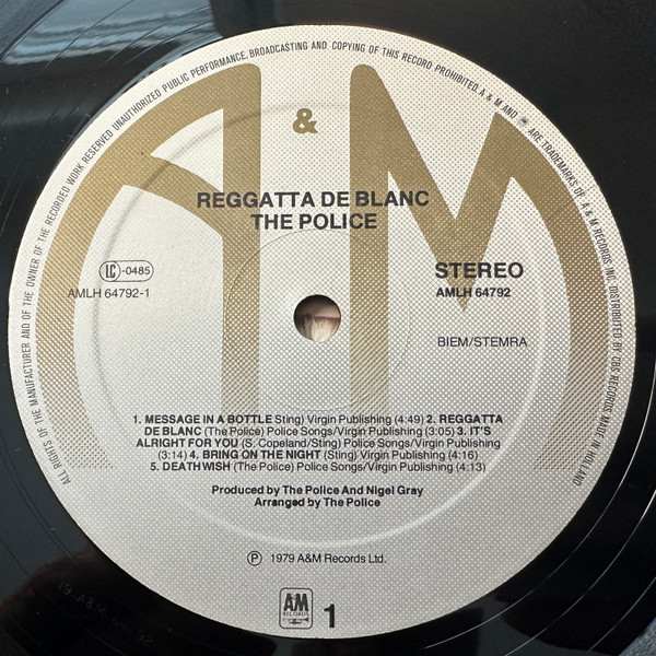 The Police - Reggatta De Blanc | A&M Records (AMLH 64792) - 3