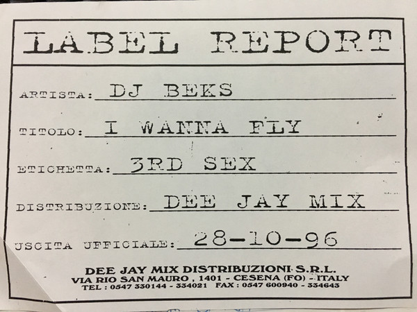 Dj Becks - I Wanna Fly | 3rd Sex Records (SEX 0896)