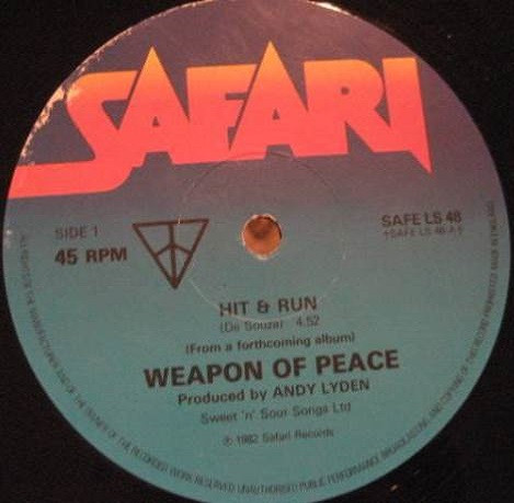 Weapon Of Peace - Hit And Run | Safari Records (SAFE LS48) - 2