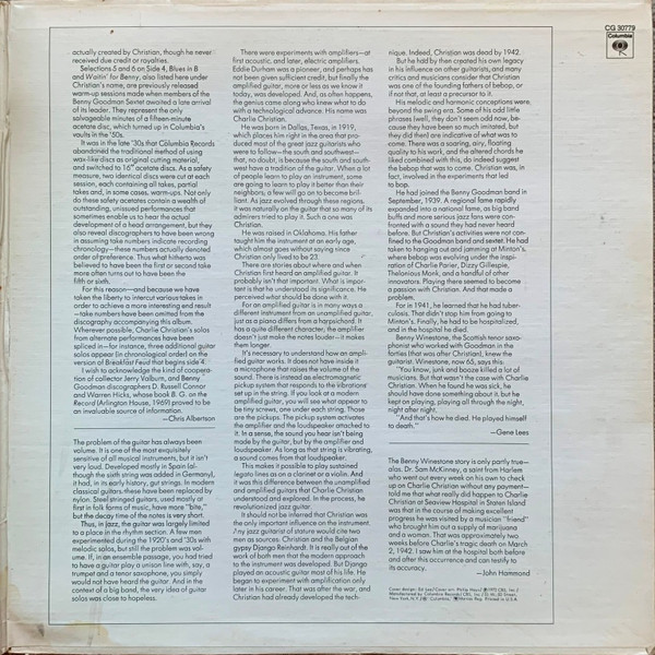 Charlie Christian - Solo Flight • The Genius Of Charlie Christian | Columbia (CG 30779) - 3