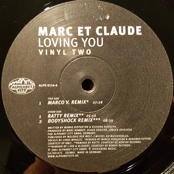 Marc Et Claude - Loving You | Alphabet City (ALPH 0114-6)