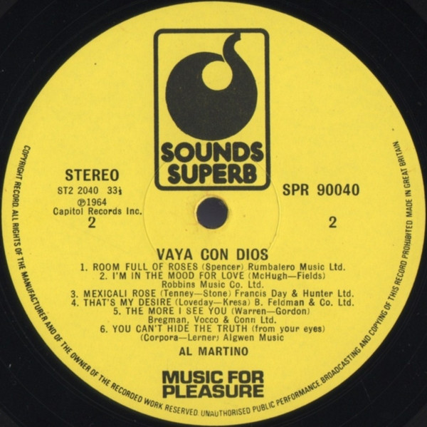 Al Martino - Vaya Con Dios | Sounds Superb (SPR 90040) - 4 Al Martino - Vaya Con Dios | Sounds Superb (SPR 90040) - 4