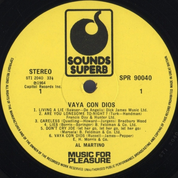 Al Martino - Vaya Con Dios | Sounds Superb (SPR 90040) - 3 Al Martino - Vaya Con Dios | Sounds Superb (SPR 90040) - 3