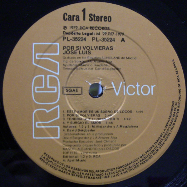 José Luis - Por Si Volvieras | RCA Victor (PL-35224) - 3