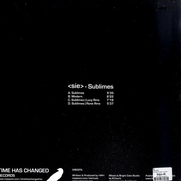﹤sie﹥ - Sublimes (Lucy & Rone Rmx) | Time Has Changed Records (THCv002) - 2