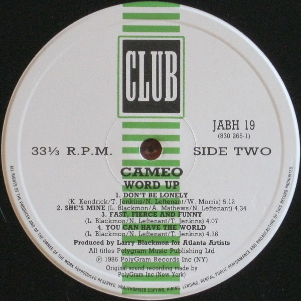 Cameo - Word Up! | Club (JABH 19) - 4