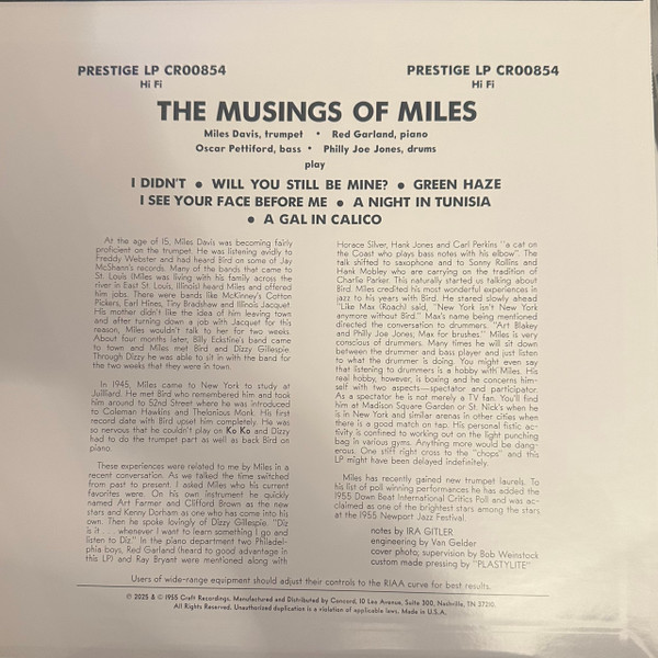 The Miles Davis Quartet - The Musings Of Miles | Craft Recordings (CR00854) - 4