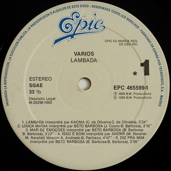 Various - Lambada | Epic (EPC 465599 1) - 3