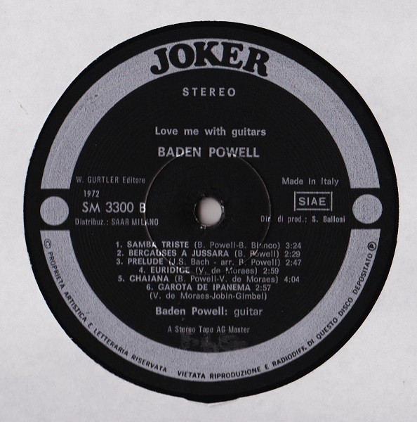 Baden Powell - Love Me With Guitars | Joker (sm 3300) - 4 Baden Powell - Love Me With Guitars | Joker (sm 3300) - 4