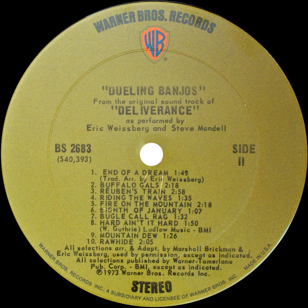 Eric Weissberg And Steve Mandell - Dueling Banjos From The Original Motion Picture Soundtrack Deliverance And Additional Music | Warner Bros. Records (BS 2683) - 4 Eric Weissberg And Steve Mandell - Dueling Banjos From The Original Motion Picture Soundtrack Deliverance And Additional Music | Warner Bros. Records (BS 2683) - 4